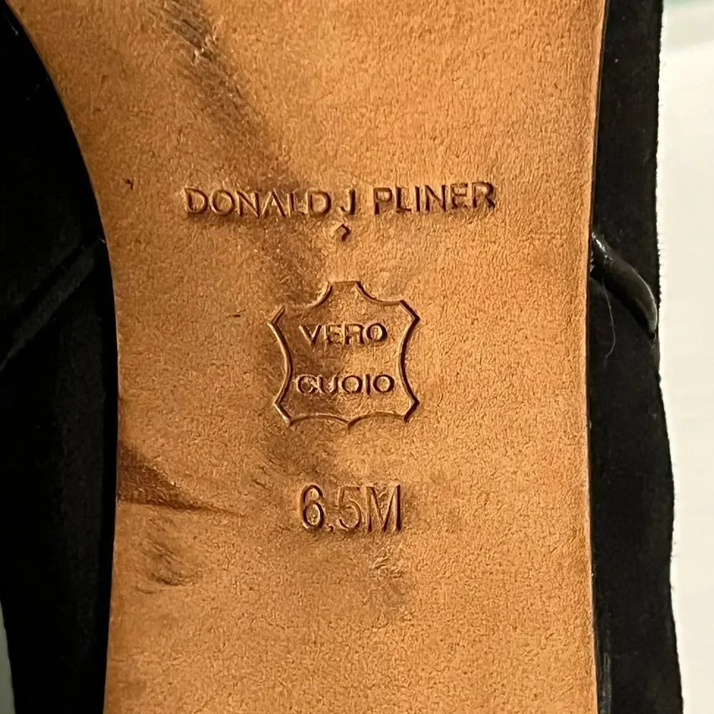Donald J Pliner Cosmo Black Suede Ankle Boots Size 6.5